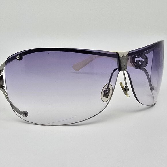 Gucci GG2807/S 6LB29 White Silver Rhinestone Frame Purple Gradient Sunglasses - Picture 7 of 13